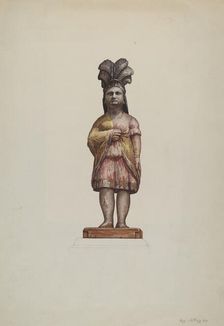 Cigar Store Indian, 1935/1942. Creator: Flora Merchant
