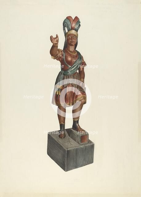 Cigar Store Indian, 1935/1942. Creator: John Davis.