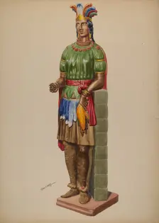Cigar Store Indian, 1937. Creator: Charles Moss