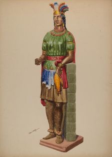 Cigar Store Indian, 1937. Creator: Charles Moss