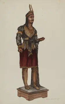 Cigar Store Indian, 1937. Creator: Ethel Dougan