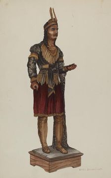 Cigar Store Indian, 1937. Creator: Ethel Dougan