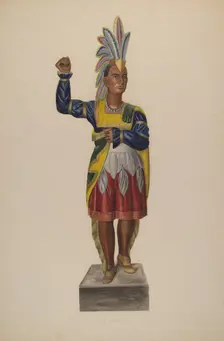 Cigar Store Indian, 1937. Creator: Irving L. Biehn