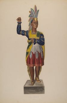 Cigar Store Indian, 1937. Creator: Irving L. Biehn