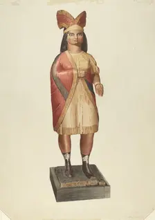 Cigar Store Indian, 1938. Creator: Henry Tomaszewski