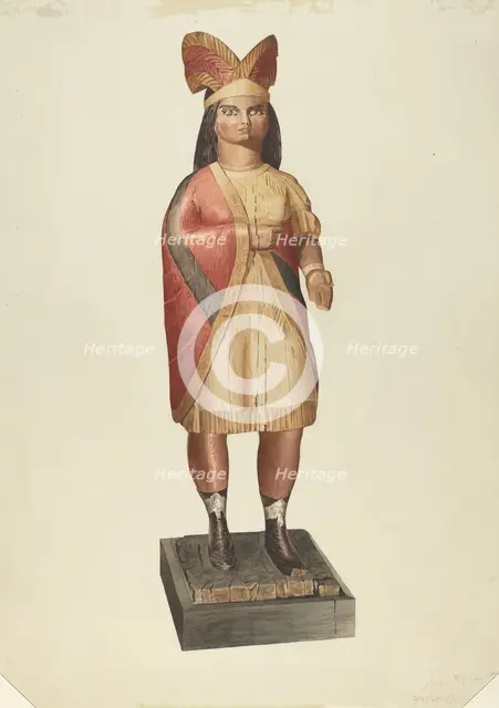 Cigar Store Indian, 1938. Creator: Henry Tomaszewski.