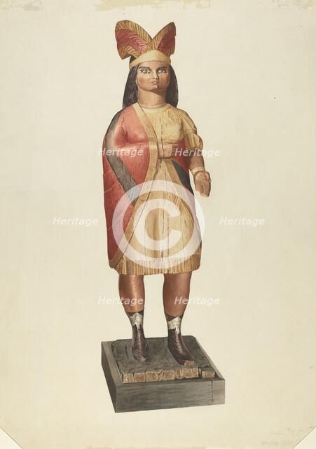 Cigar Store Indian, 1938. Creator: Henry Tomaszewski.