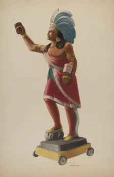 Cigar Store Indian, 1938. Creator: Louis Plogsted