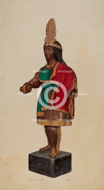 Cigar Store Indian, 1941. Creator: Alvin M Gully.