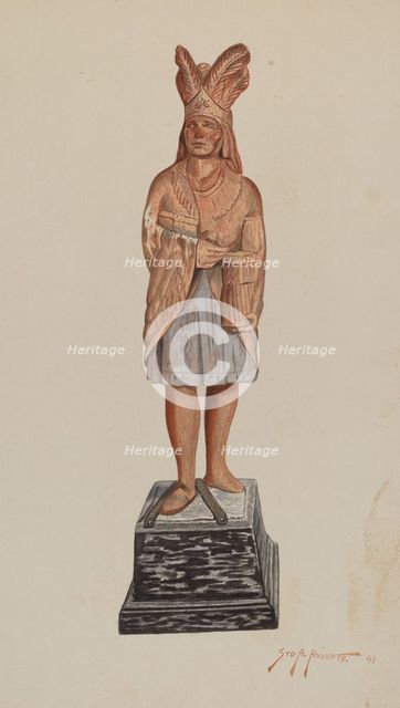 Cigar Store Indian, 1941. Creator: Sydney Roberts.