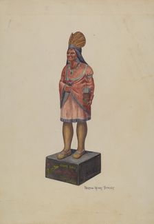 Cigar Store Indian, c. 1940. Creator: N. H. Yeckley