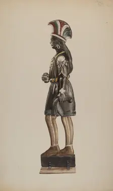 Cigar Store Indian, c. 1940. Creator: Henry Murphy