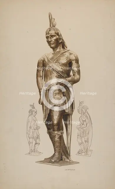 Cigar Store Indian, c. 1940. Creator: J. Herman McCollum.