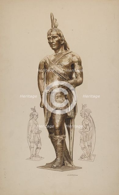 Cigar Store Indian, c. 1940. Creator: J. Herman McCollum.