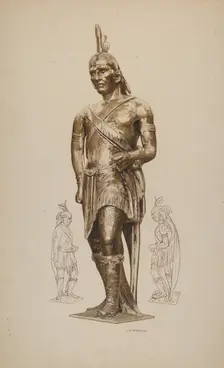 Cigar Store Indian, c. 1940. Creator: J. Herman McCollum