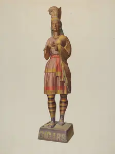 Cigar Store Indian, c. 1940. Creator: Robert W.R. Taylor