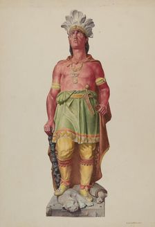 Cigar Store Indian, c. 1940. Creator: Robert W.R. Taylor