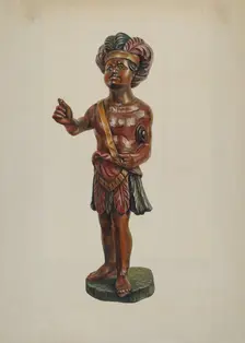 Cigar Store Indian, c. 1940. Creator: Walter Hochstrasser