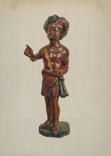 Cigar Store Indian, c. 1940. Creator: Walter Hochstrasser