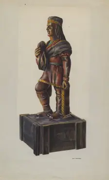 Cigar Store Indian, c. 1941. Creator: Chris Makrenos