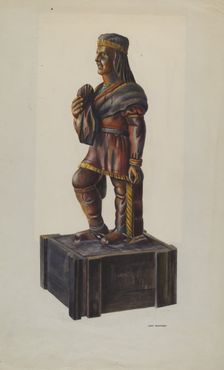 Cigar Store Indian, c. 1941. Creator: Chris Makrenos