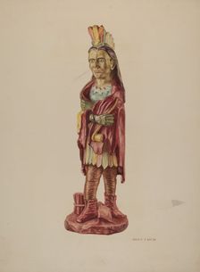 Cigar Store Indian, c. 1941. Creator: Hardin Walsh