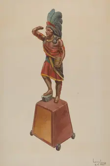 Cigar Store Indian, c. 1941. Creator: Harry King