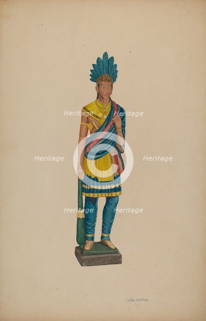 Cigar Store Indian, c. 1941. Creator: LeRoy Griffith.