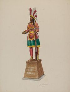 Cigar Store Indian, c. 1941. Creator: Sydney Roberts
