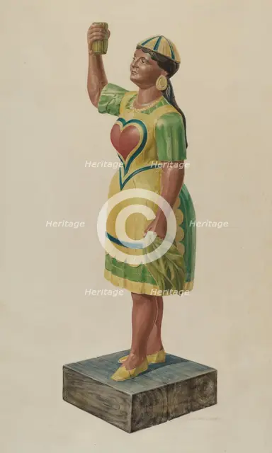 Cigar Store Indian, c. 1941. Creator: Samuel Philpot.