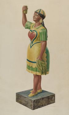 Cigar Store Indian, c. 1941. Creator: Samuel Philpot
