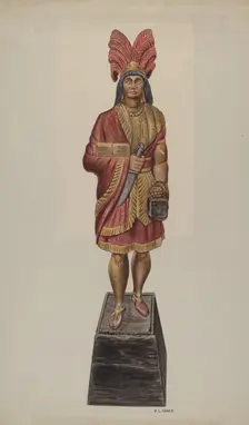 Cigar Store Indian, c. 1941. Creator: V. L. Vance