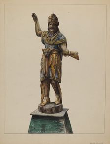 Cigar Store Indian, c. 1936. Creator: Mina Lowry
