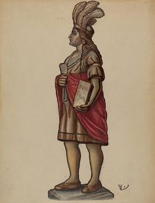 Cigar Store Indian, c. 1936. Creator: Bernard Westmacott