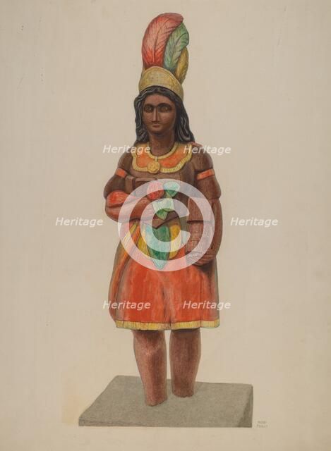 Cigar Store Indian, c. 1936. Creator: Bisby Finley.