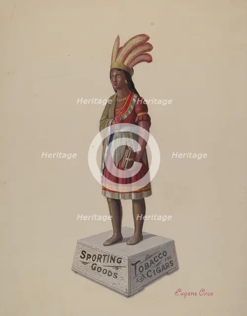 Cigar Store Indian, c. 1936. Creator: Eugene Croe.