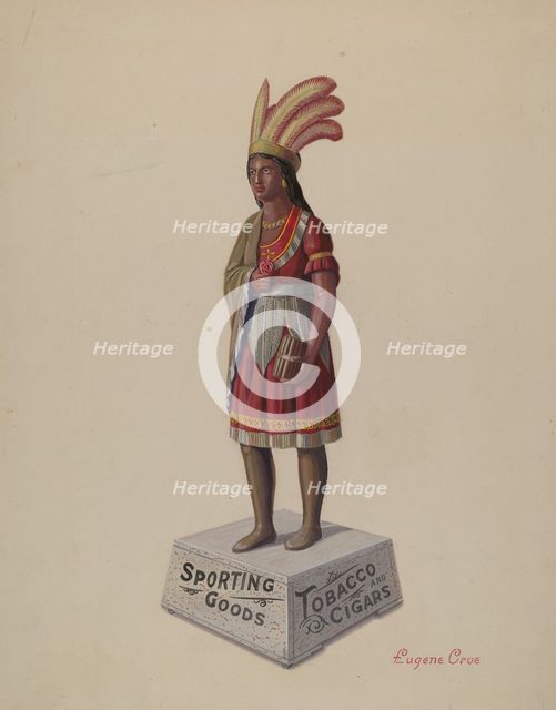 Cigar Store Indian, c. 1936. Creator: Eugene Croe.