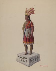 Cigar Store Indian, c. 1936. Creator: Eugene Croe