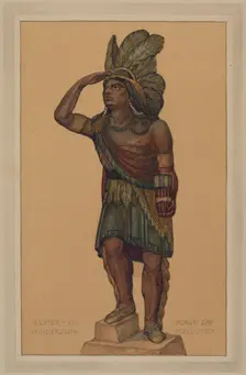 Cigar Store Indian, c. 1936. Creator: Elmer G Anderson