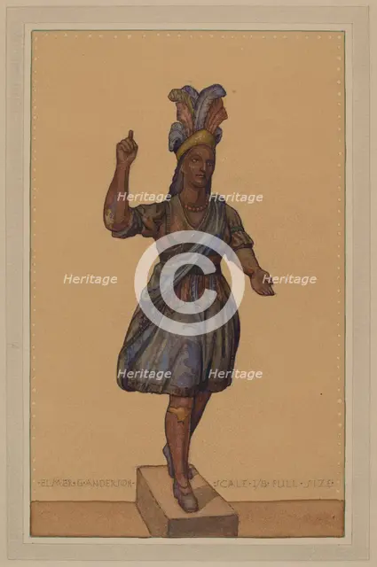 Cigar Store Indian, c. 1936. Creator: Elmer G Anderson.