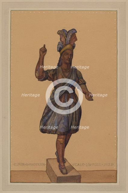 Cigar Store Indian, c. 1936. Creator: Elmer G Anderson.