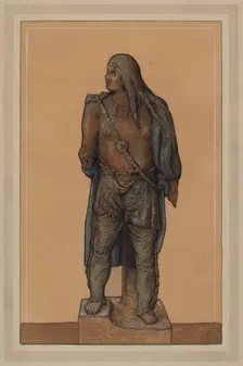 Cigar Store Indian, c. 1936. Creator: Elmer G Anderson
