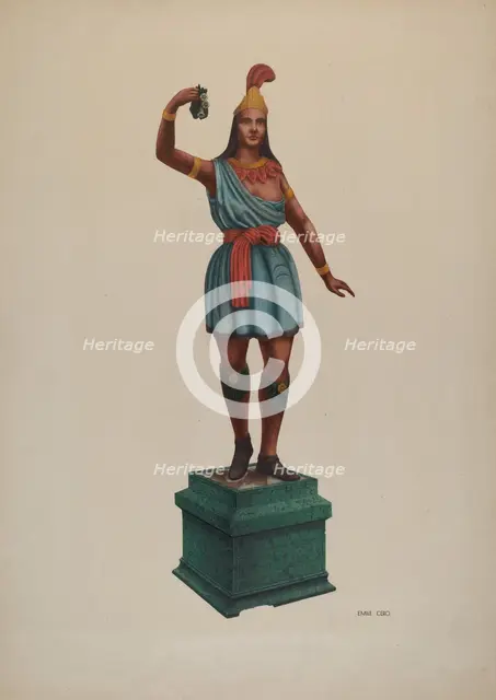 Cigar Store Indian, c. 1936. Creator: Emile Cero.