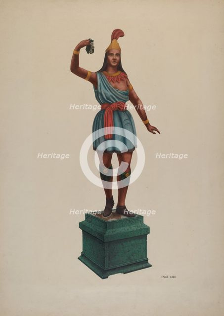 Cigar Store Indian, c. 1936. Creator: Emile Cero.