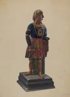 Cigar Store Indian, c. 1936. Creator: Henry Granet