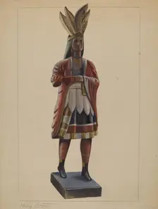 Cigar Store Indian, c. 1936. Creator: Henry Granet