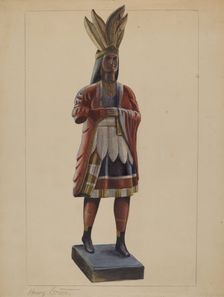 Cigar Store Indian, c. 1936. Creator: Henry Granet