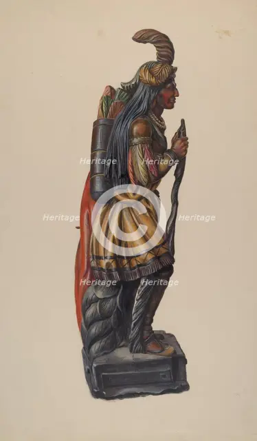 Cigar Store Indian, c. 1936. Creator: Richard F. Smith.