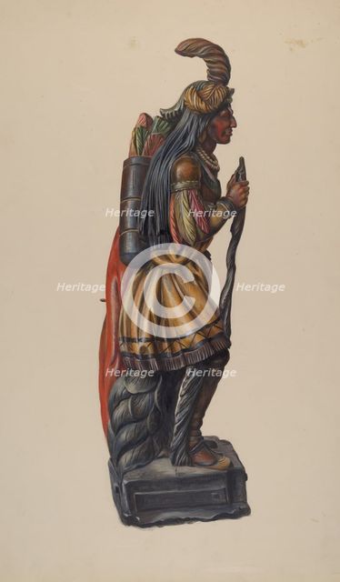 Cigar Store Indian, c. 1936. Creator: Richard F. Smith.