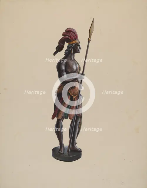 Cigar Store Indian, c. 1936. Creator: Richard F. Smith.